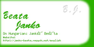 beata janko business card